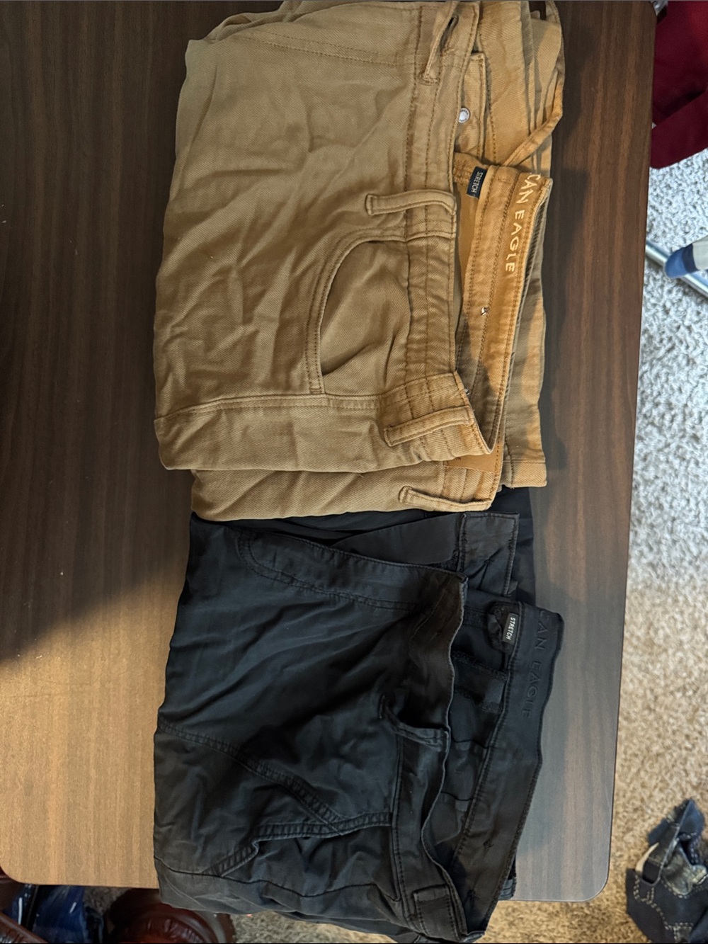 American Eagle Pants stretch in Tan and Black(cargo) - sz 16